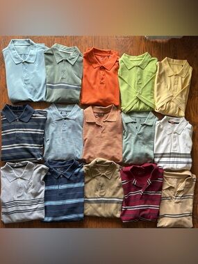 Assorted Men’s  15 Polo Shirt Lot - Multi Color
